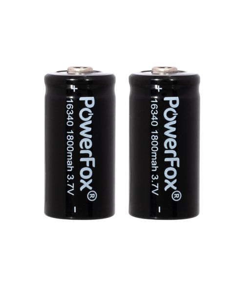 PowerFox 2x 16340 Batterien - 1800Mah